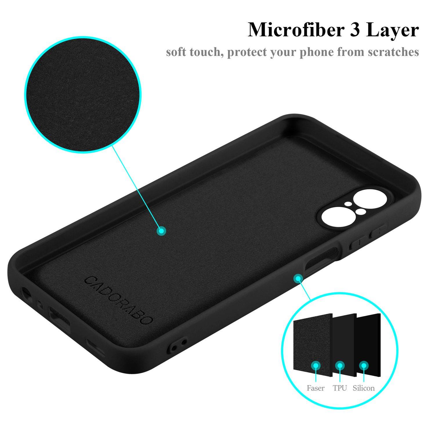 Cadorabo Schutzhülle für Sony Xperia 5 V Hülle in Schwarz Handyhülle Case Cover TPU Etui-4