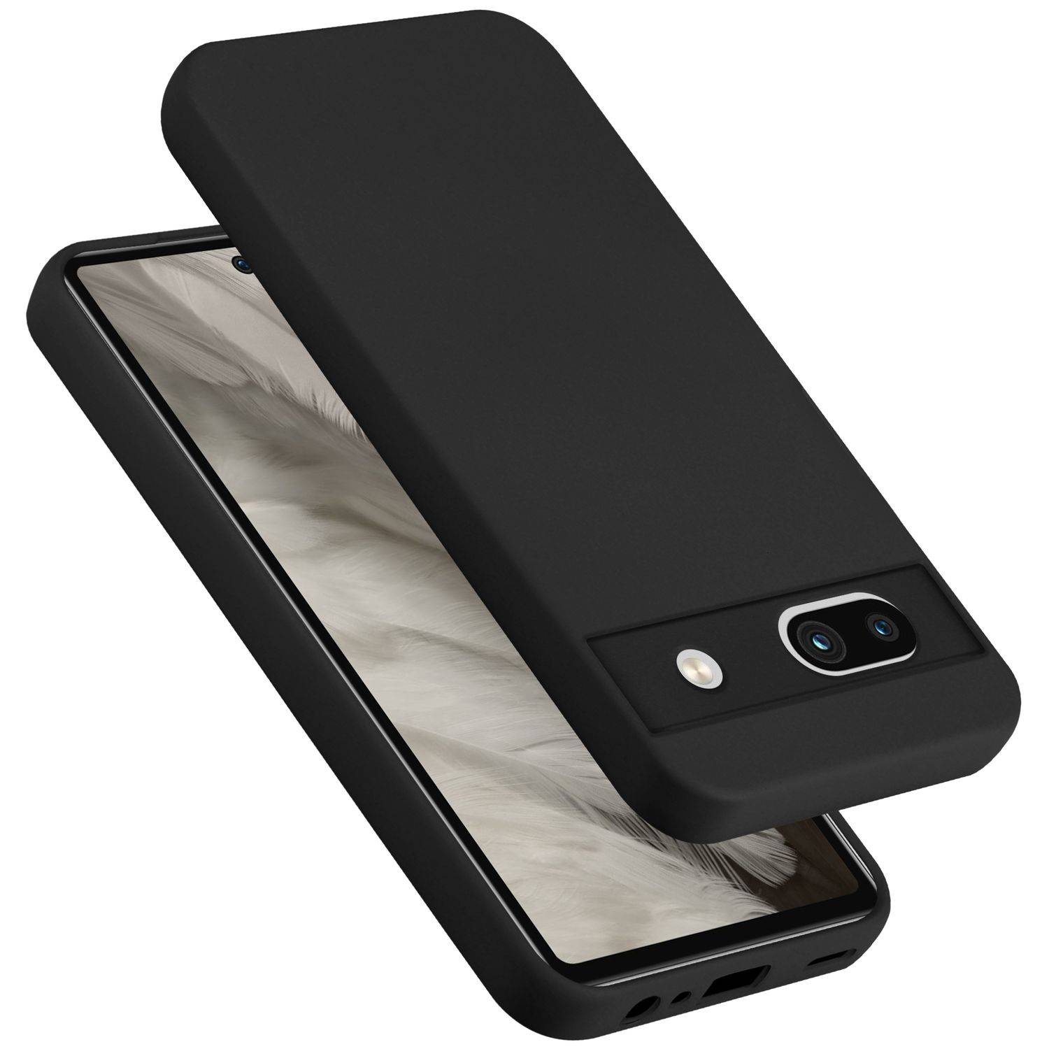Cadorabo Schutzhülle für Google Pixel 7A Hülle in Schwarz Handyhülle Case Cover TPU Etui-0