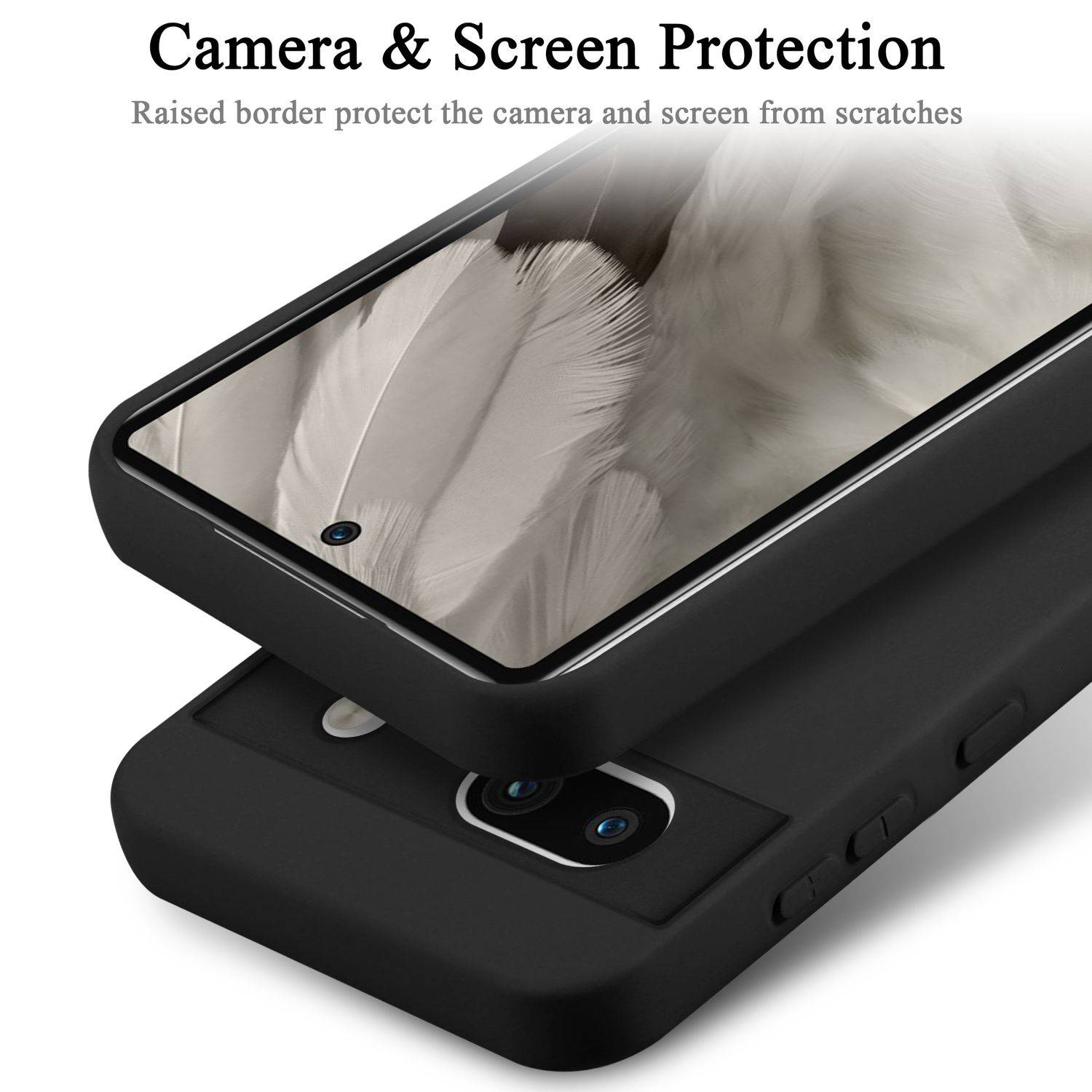 Cadorabo Schutzhülle für Google Pixel 7A Hülle in Schwarz Handyhülle Case Cover TPU Etui-3