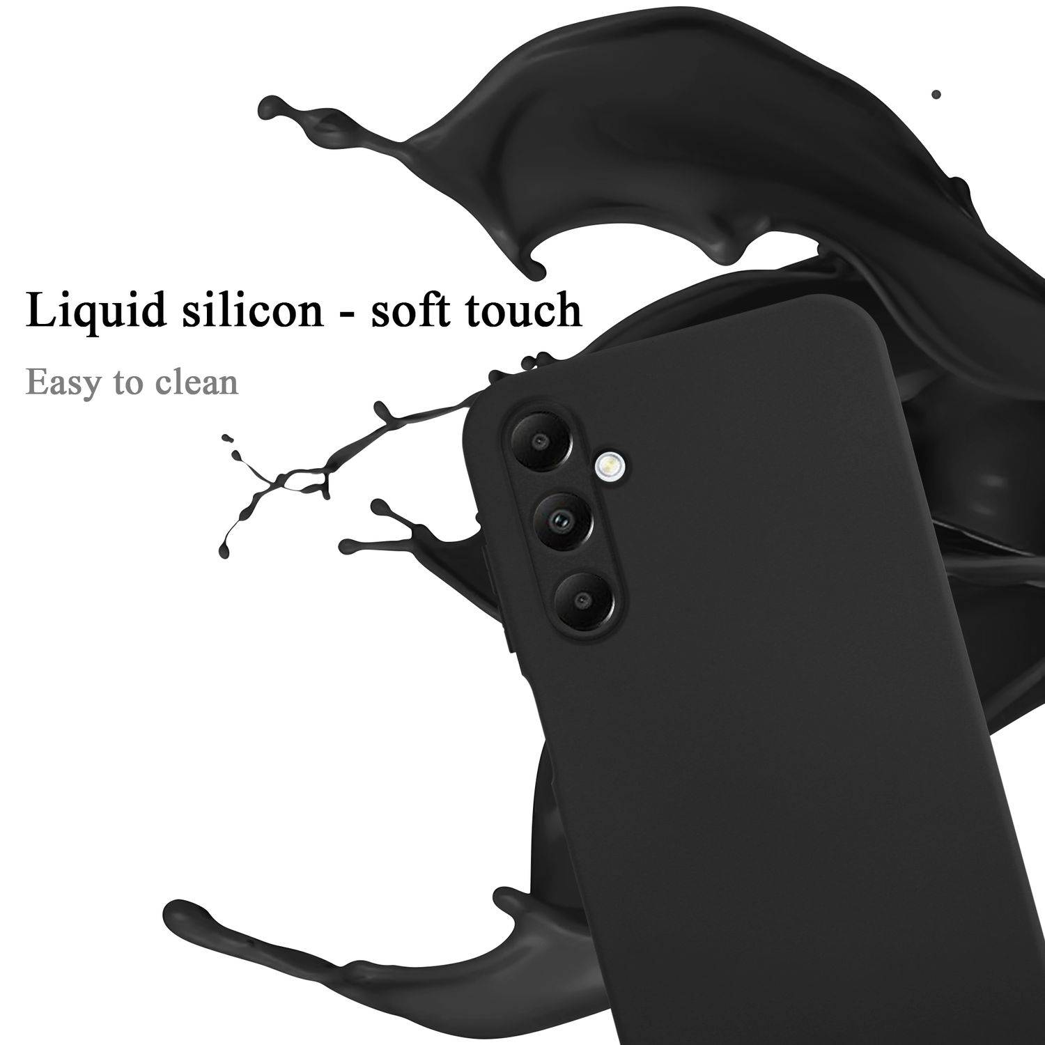 Cadorabo Schutzhülle für Samsung Galaxy A05s Hülle in Schwarz Handyhülle Case Cover TPU Etui-1