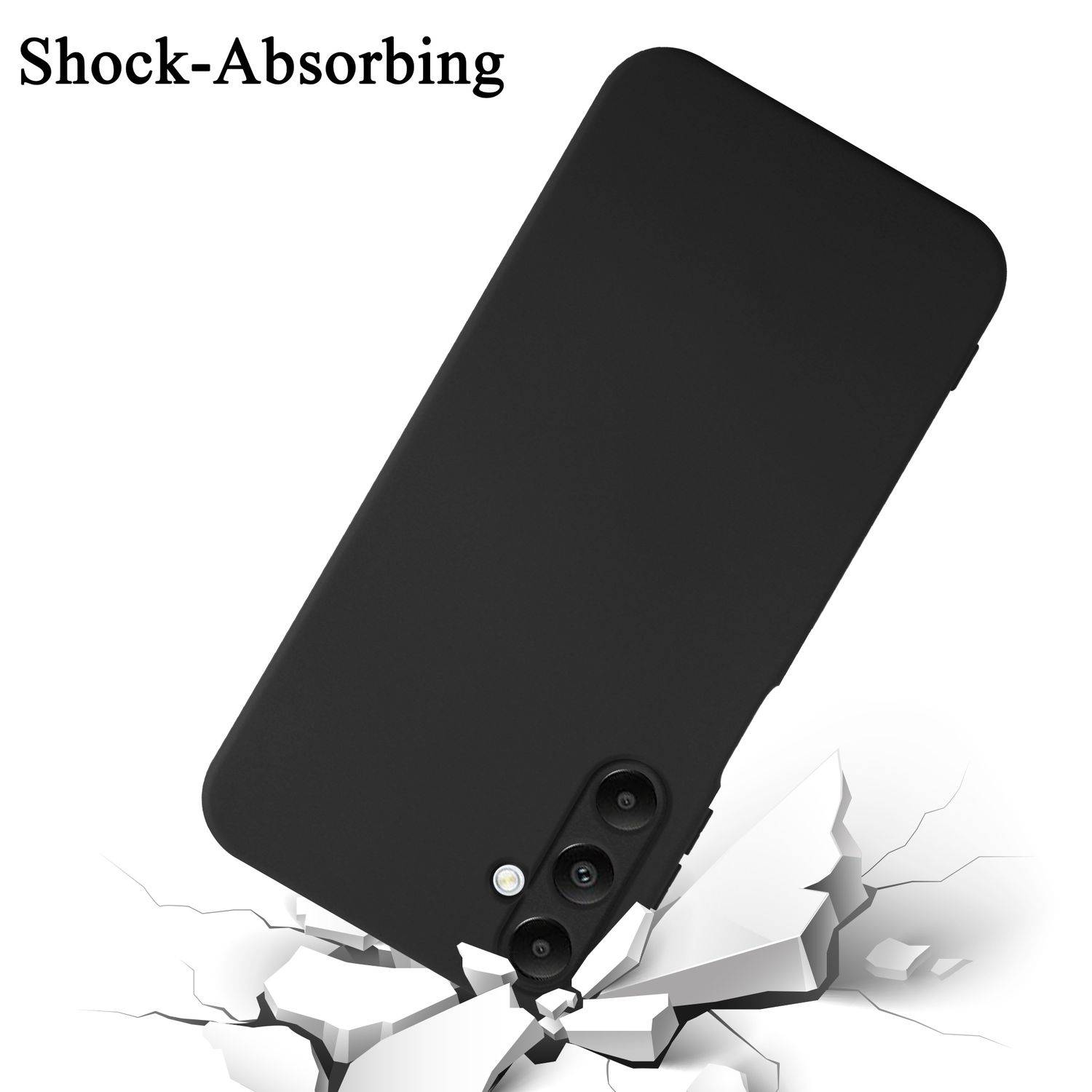 Cadorabo Schutzhülle für Samsung Galaxy A05s Hülle in Schwarz Handyhülle Case Cover TPU Etui-2