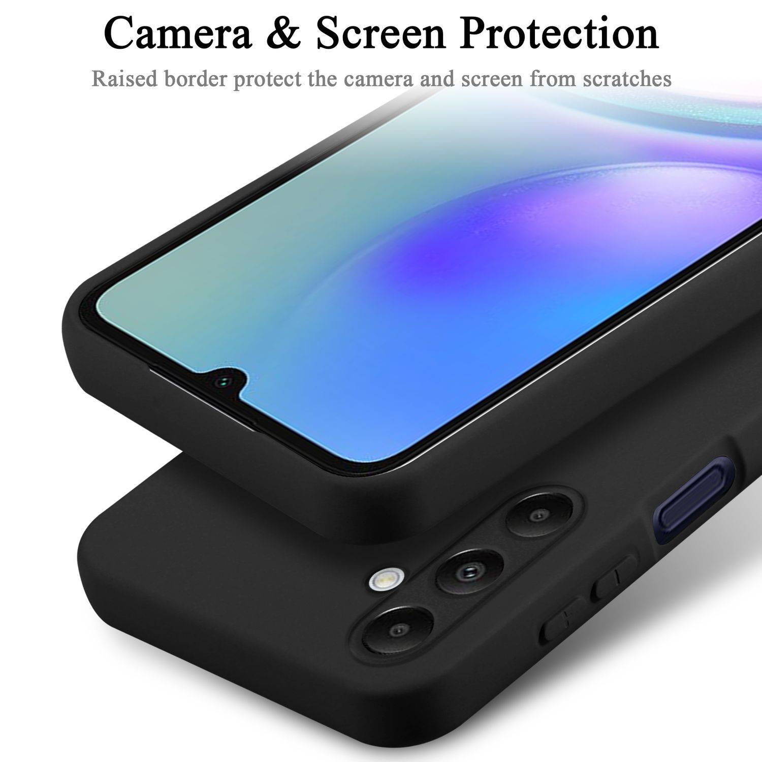 Cadorabo Schutzhülle für Samsung Galaxy A05s Hülle in Schwarz Handyhülle Case Cover TPU Etui-3