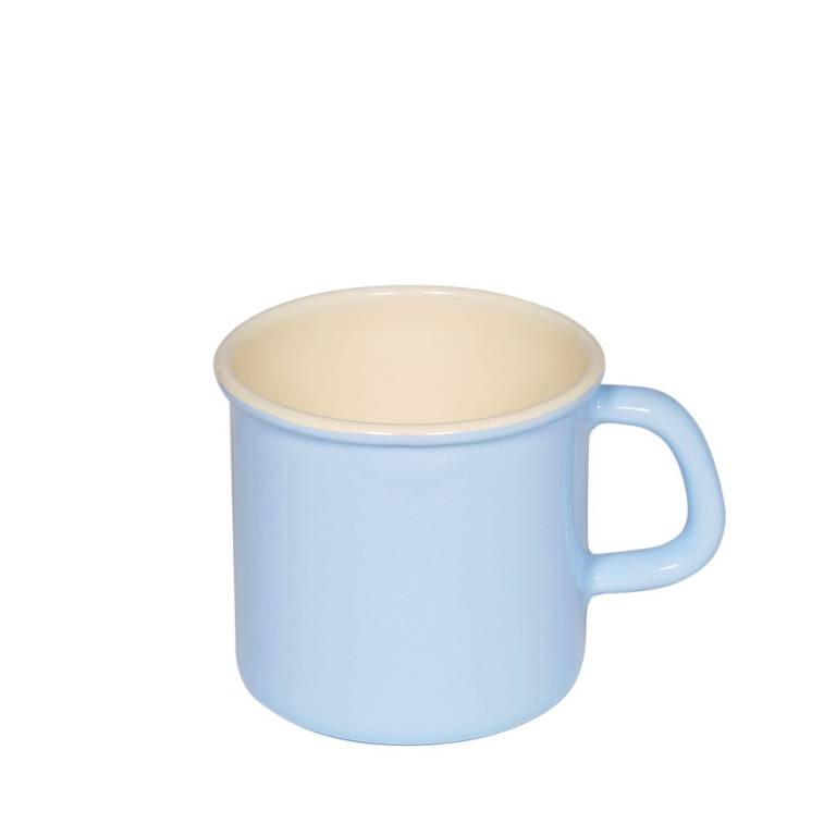 Riess Topf mit Bördel Becher Ø9cm 0,5 Liter Emaille Classic Pastell Blau-0