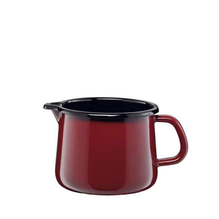 Riess Schnabeltopf Ø12cm 1 Liter Nouvelle Rosso extra stark Emaille-0