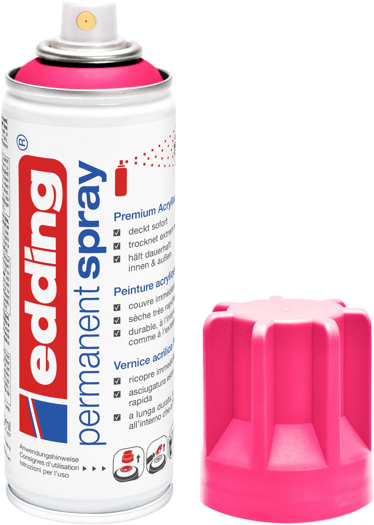 edding 5200 Permanentspray Premium Acryllack neonpink matt DE-FR-IT-1