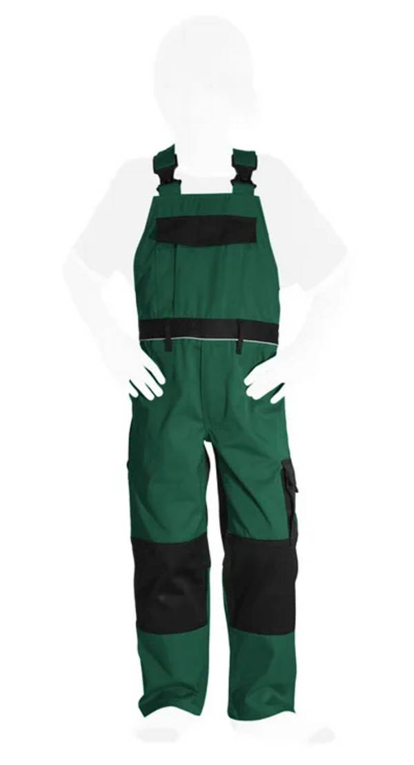 engelbert strauss Kinder Latzhose e.s.image grün/schwarz 122/128