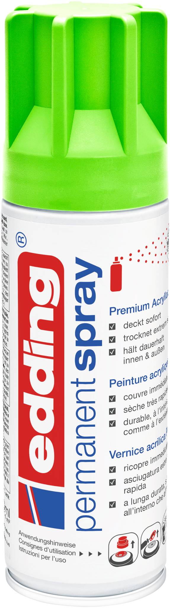 edding 5200 Permanentspray Premium Acryllack neongrün matt DE-FR-IT-0