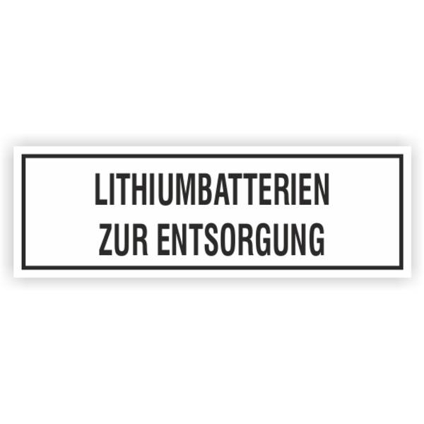 Versandkennz., LITHIUMBATTERIEN ZUR ENTSORGUNG, Aufkleber, Folie, 150 x 50 mm, 100 St./ Rolle