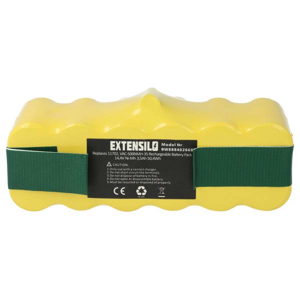 EXTENSILO Akku Ersatz für GD-Roomba-500 | R3-500, SP530-BAT, VAC-500NMH-33 für Saugroboter (3500 mAh, 14,4 V, NiMH)
