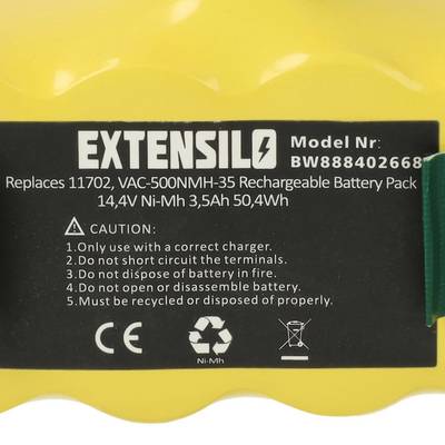 EXTENSILO Akku Ersatz für GD-Roomba-500 | R3-500, SP530-BAT, VAC-500NMH-33 für Saugroboter (3500 mAh, 14,4 V, NiMH)-4