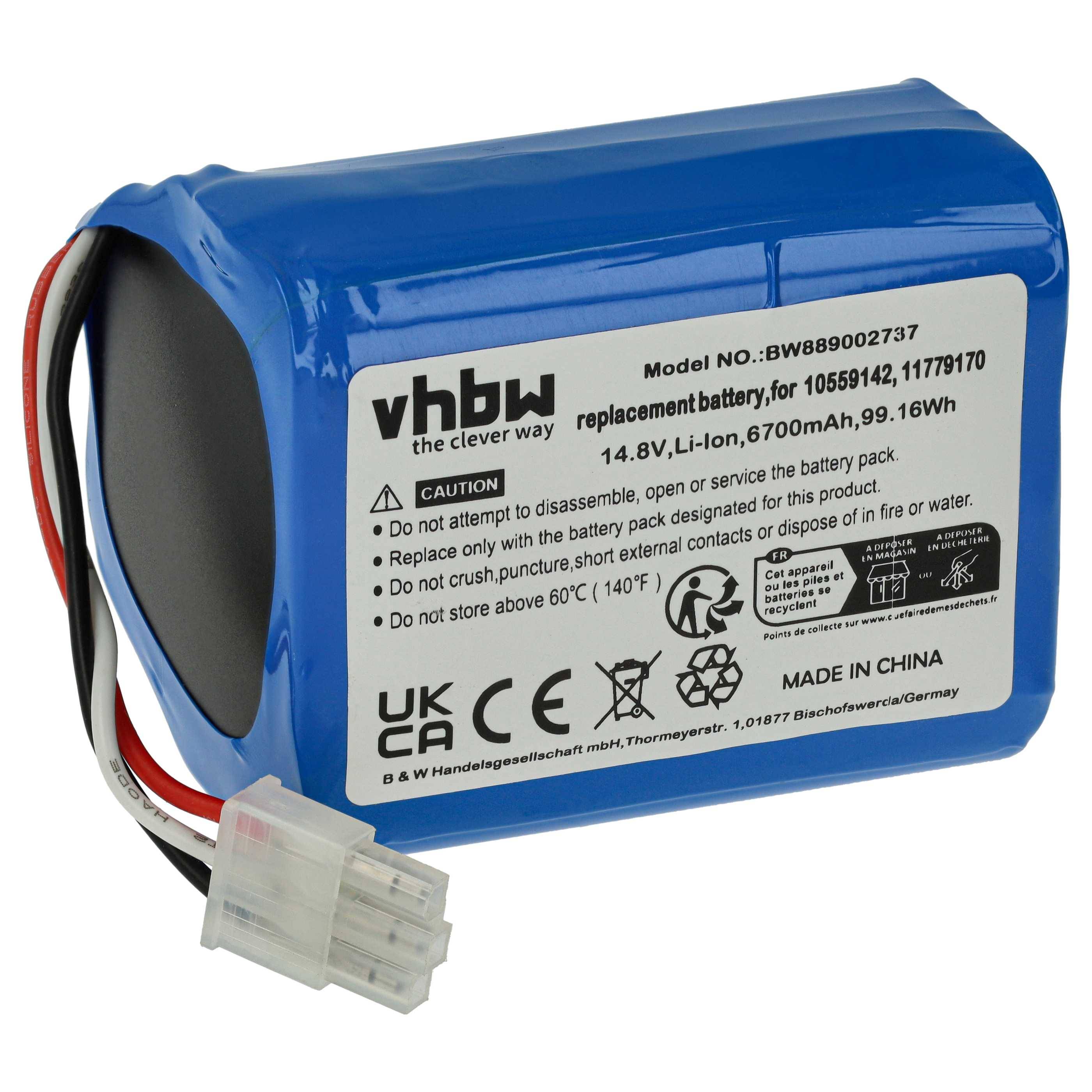 vhbw Akku kompatibel mit Miele Scout RX3 | RX2 Saugroboter (6700 mAh, 14,8 V, Li-Ion, ohne Gehäuse)-0