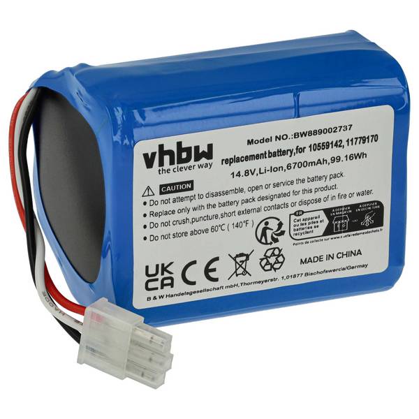 vhbw Akku kompatibel mit Miele Scout RX3 | RX2 Saugroboter (6700 mAh, 14,8 V, Li-Ion, ohne Gehäuse)