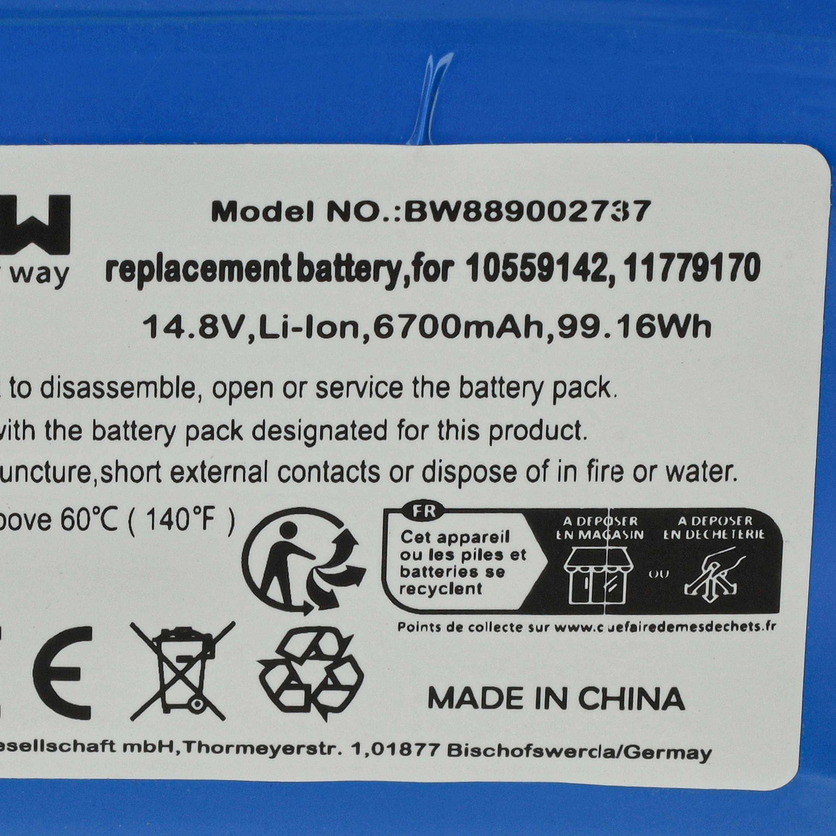 vhbw Akku kompatibel mit Miele Scout RX3 | RX2 Saugroboter (6700 mAh, 14,8 V, Li-Ion, ohne Gehäuse)-4