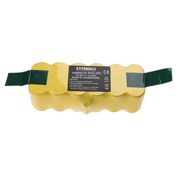 EXTENSILO Akku Ersatz für 80501e | 80601, 11702, 68939, 80501, 855714, 4419696 für Saugroboter (4000 mAh, 14,4 V, NiMH)