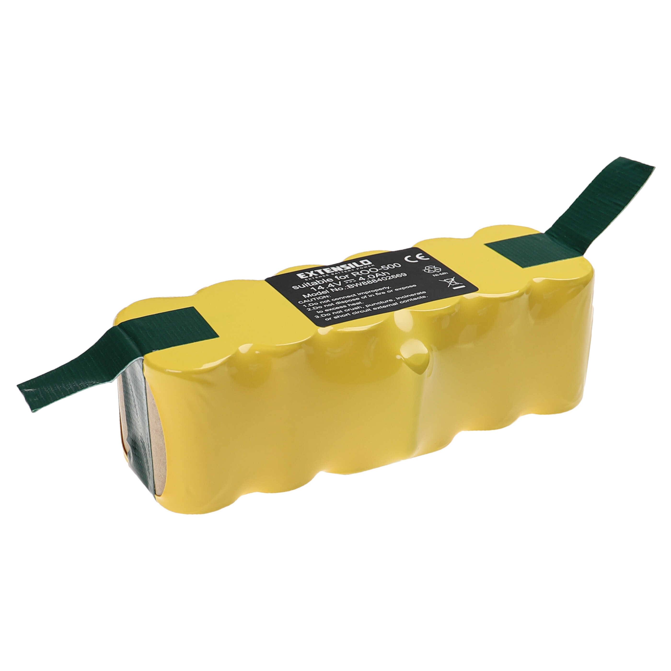 EXTENSILO Akku Ersatz für 80501e | 80601, 11702, 68939, 80501, 855714, 4419696 für Saugroboter (4000 mAh, 14,4 V, NiMH)-1