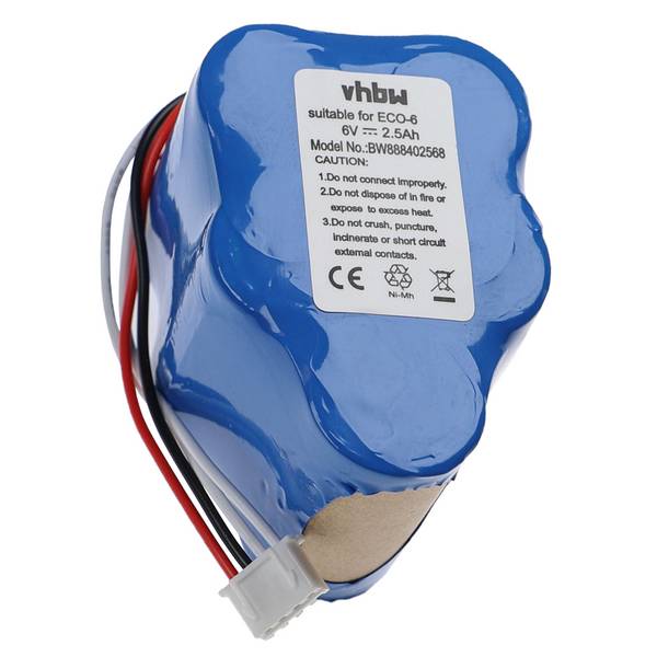 vhbw Akku kompatibel mit Robot RVC0011 | RVC0010 Staubsauger (2500 mAh, 6 V, NiMH)