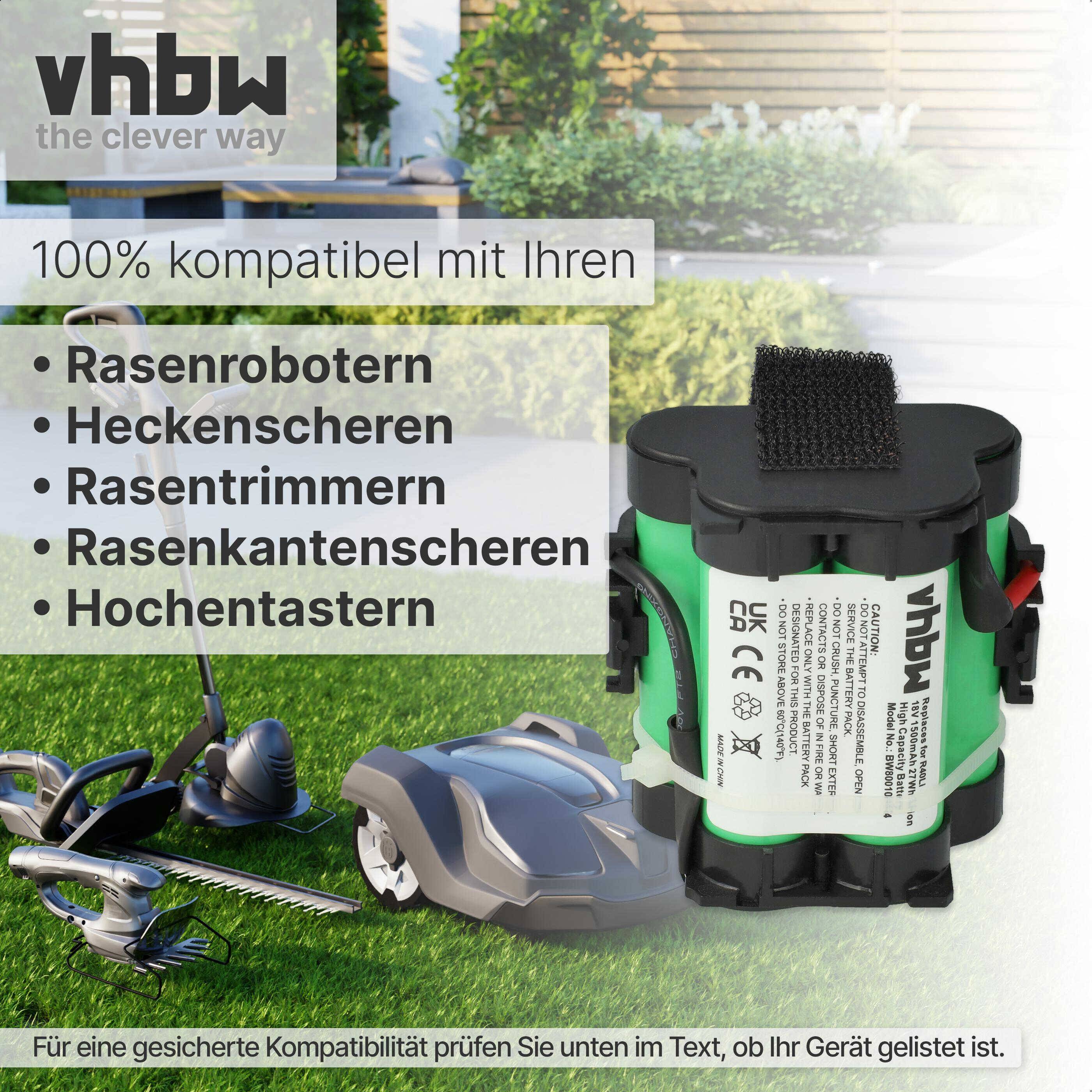 vhbw 1x Akku kompatibel mit Husqvarna Automower 105 2017 | 105 2016, 105 2019, 105 2018 Grasschere, Strauchschere-1