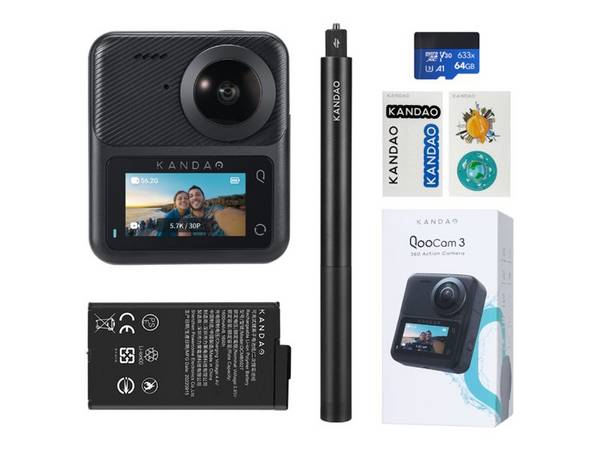 QooCam 3 360 Degrees Action Camera - Travel Combo