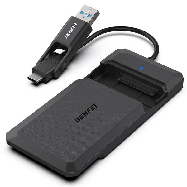 BENFEI 2.5 Inch SATA to USB Tool Free External Hard Drive Enclosure, USB Type-C/Type-A to Sata