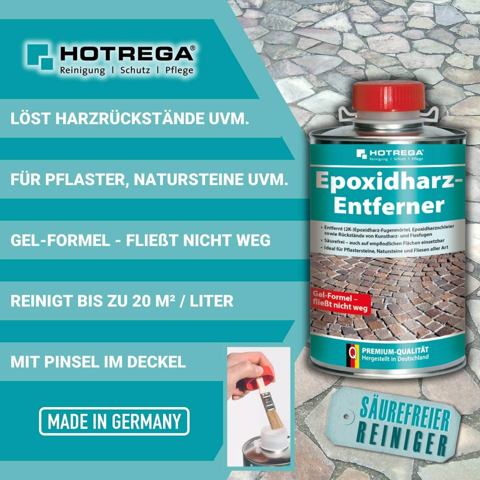 HOTREGA Epoxidharz Entferner 1L inkl. Wurzelbürste-1