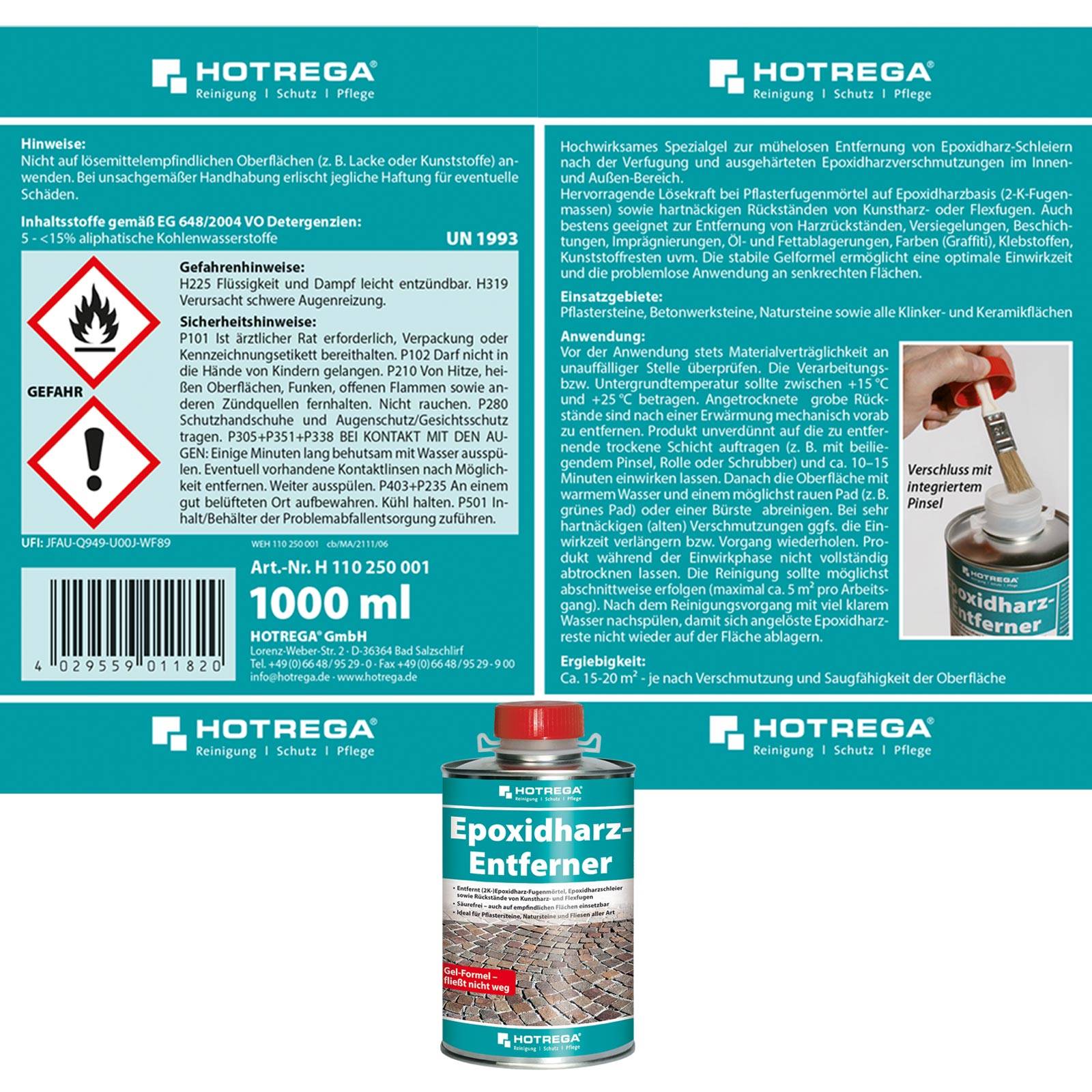 HOTREGA Epoxidharz Entferner 1L inkl. Wurzelbürste-4