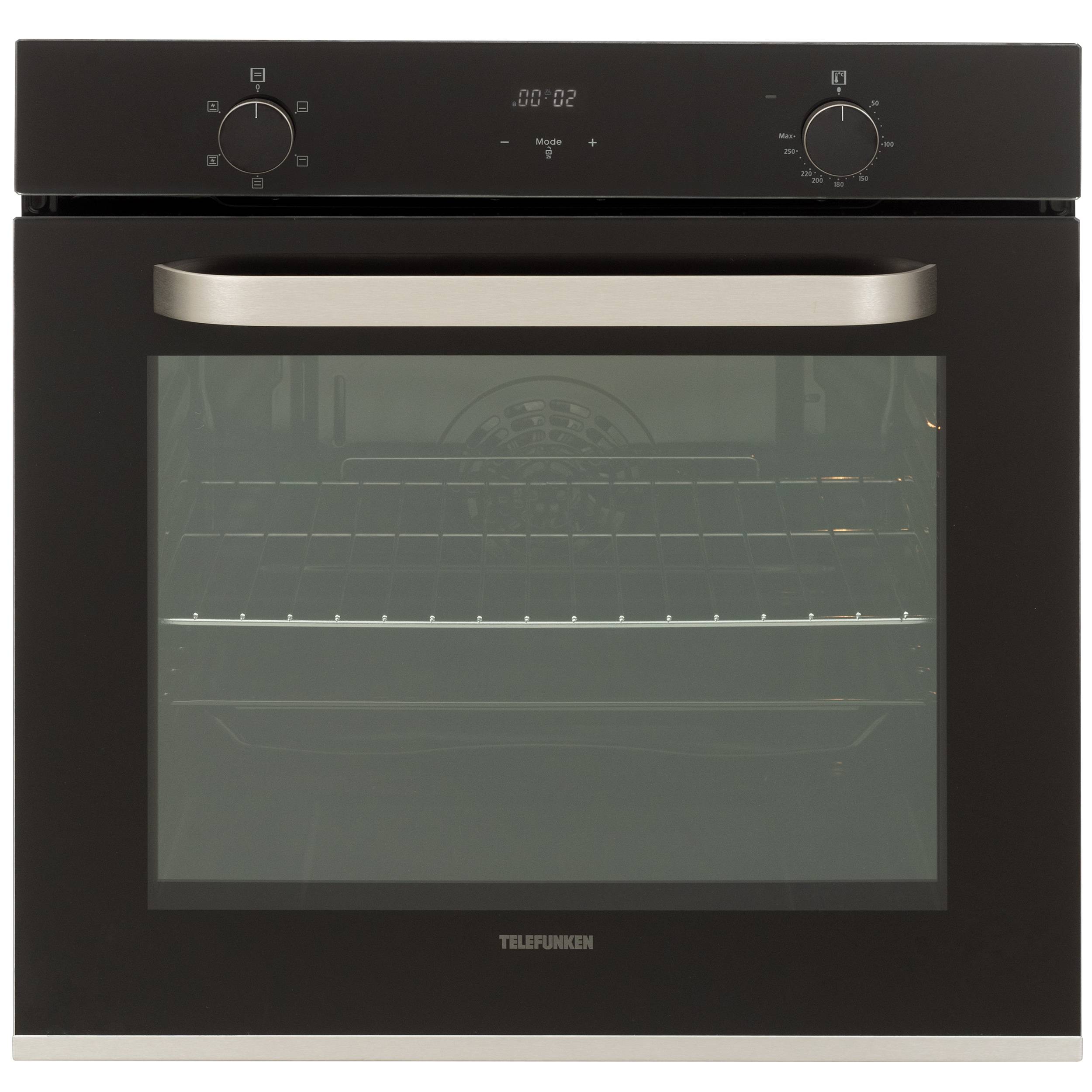 Telefunken Backofen Einbaugerät | Einbaubackofen ohne Kochfeld | Ofen autark mit 73 Liter Volumen | 60 cm | B-OV-75-A-I-0