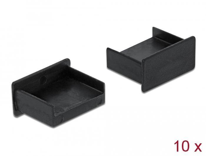 Delock Dust Cover for USB Type-A Female - Schutzumschlag - Schwarz (Packung mit 10)-0