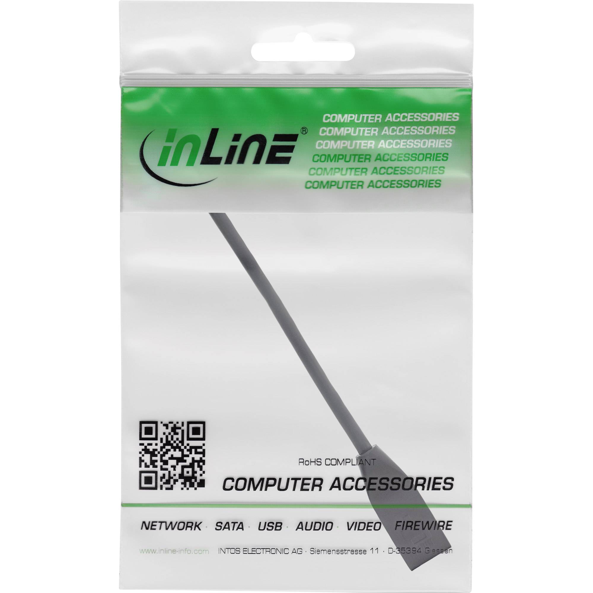 InLine® RJ45 Schnittstellenschutz Cat.6A S/FTP, RJ45 St./Bu., schwarz, 0,2m-1