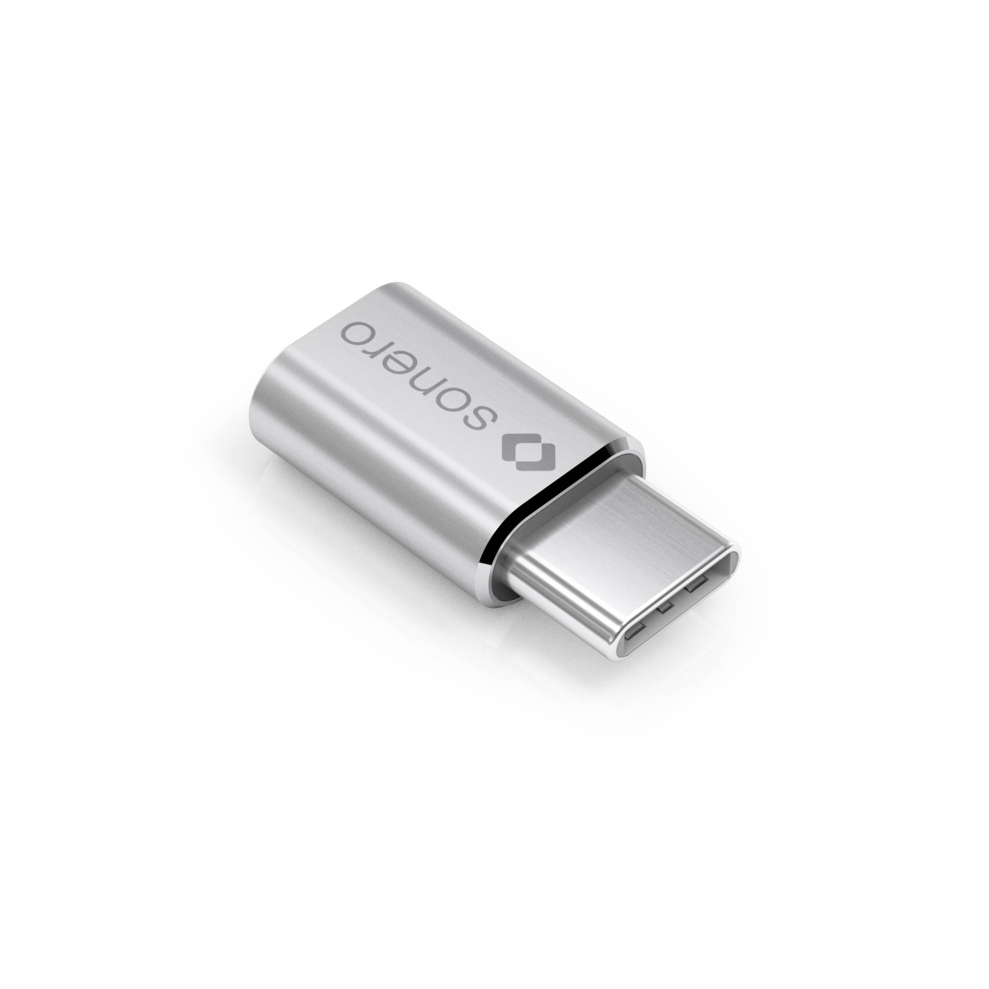 USB-C-Stecker auf Micro USB-Buchse, mit OTG-Funktion - alu/silber-0