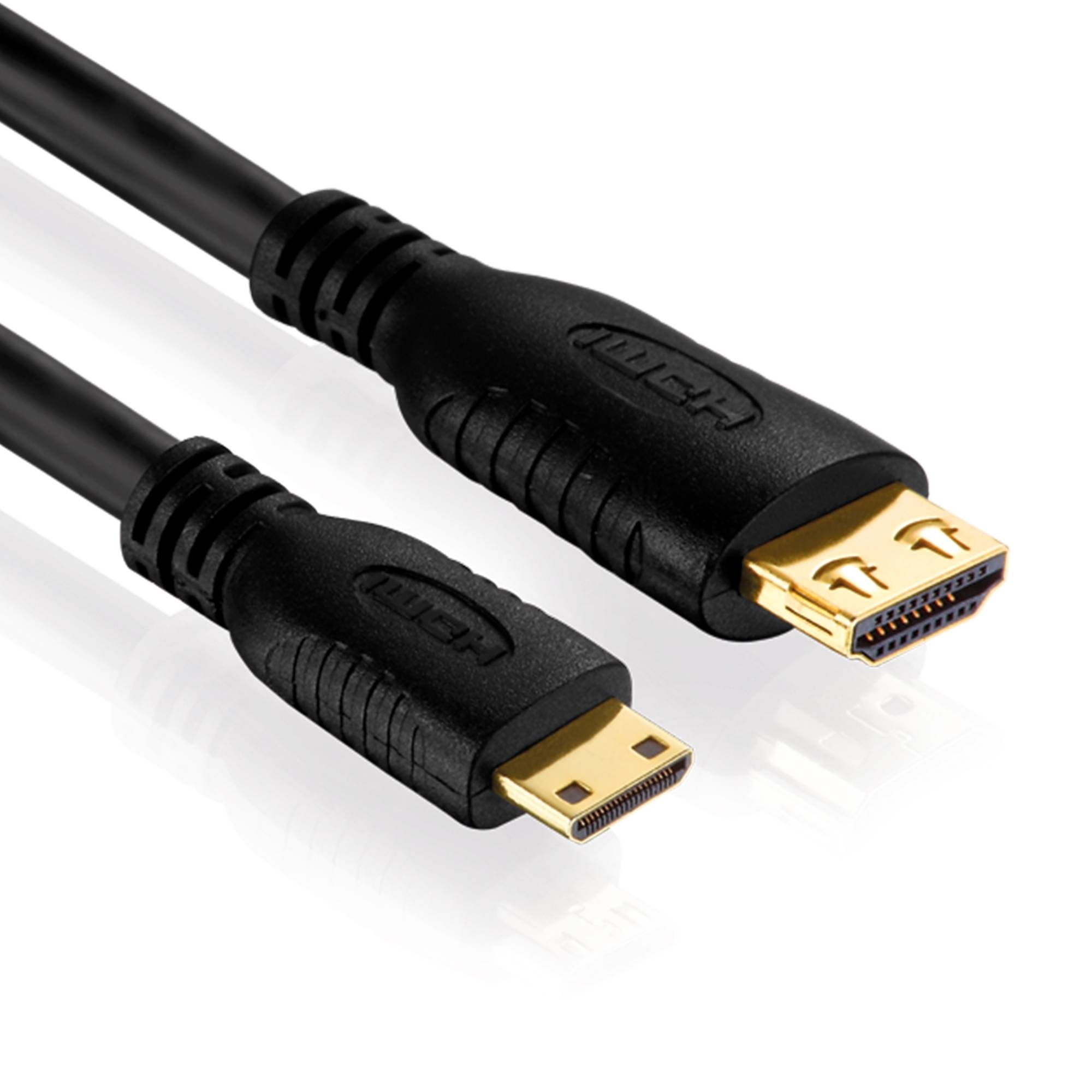 Zertifiziertes 4K Premium High-Speed Mini-HDMI-/HDMI-Kabel |​​ schwarz, 1.00m​​​​​-1