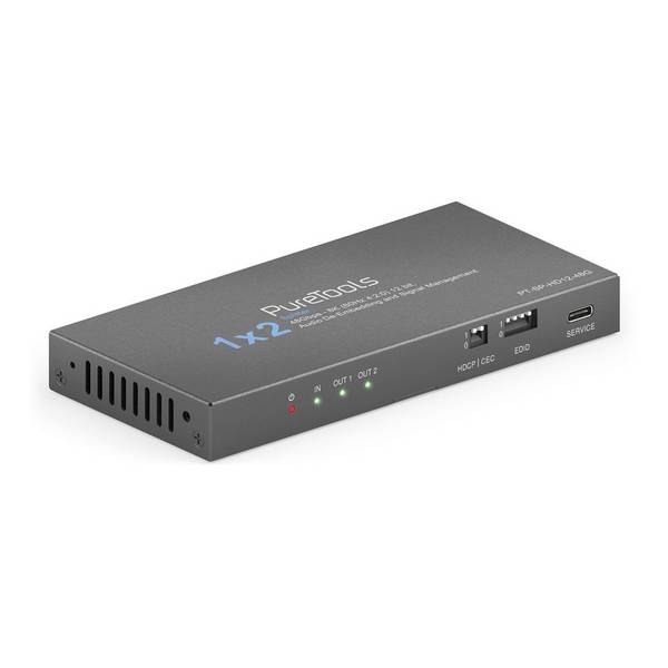 1x2 HDMI 2.1 Splitter - 48Gbps mit Scaler und Audio De-Embedding
