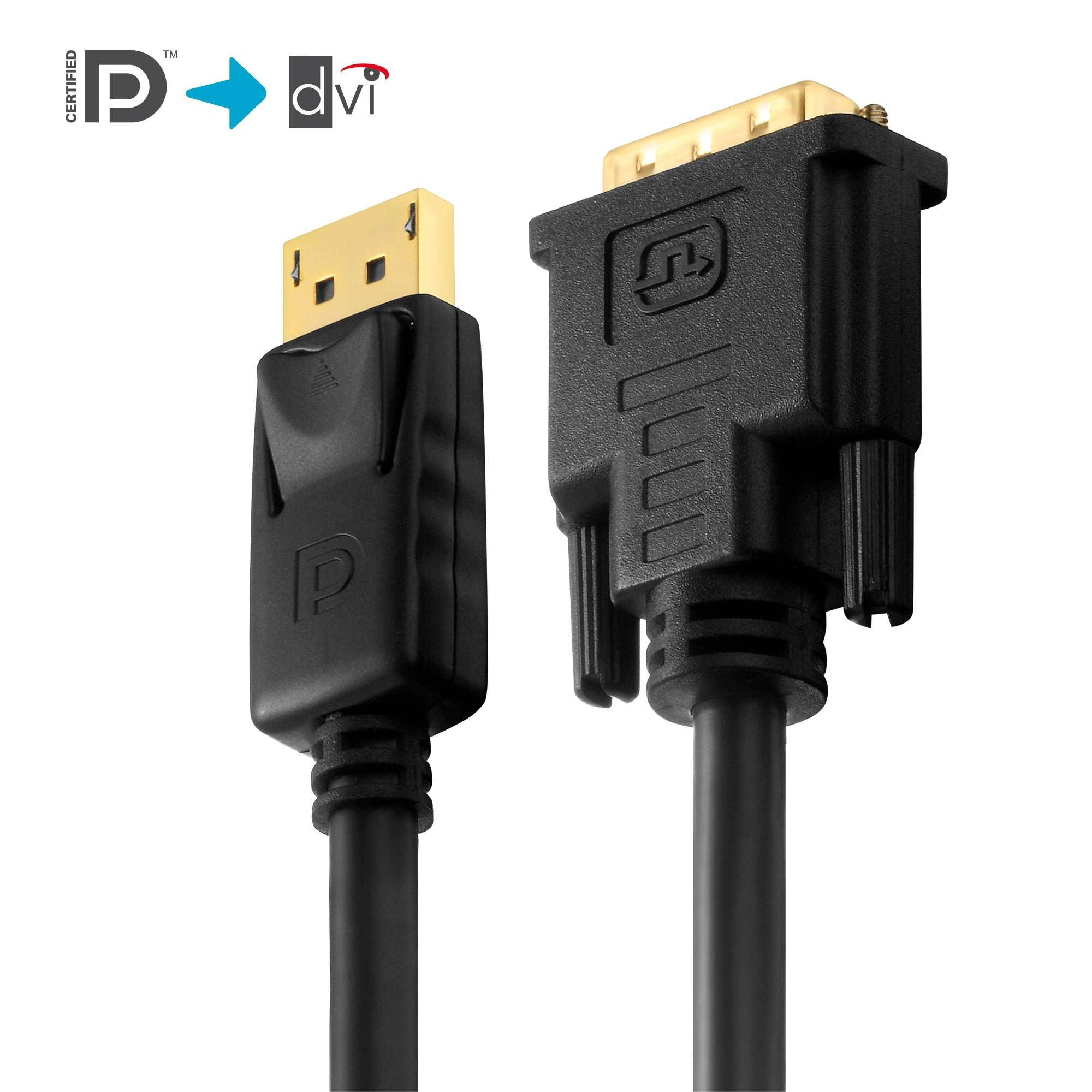 Zertifiziertes aktives 2K DisplayPort/DVI-Kabel - 5,00 m-0