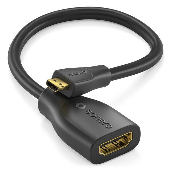 4K Premium High-Speed Micro HDMI / HDMI Portsaver Adapter - 0,15 m
