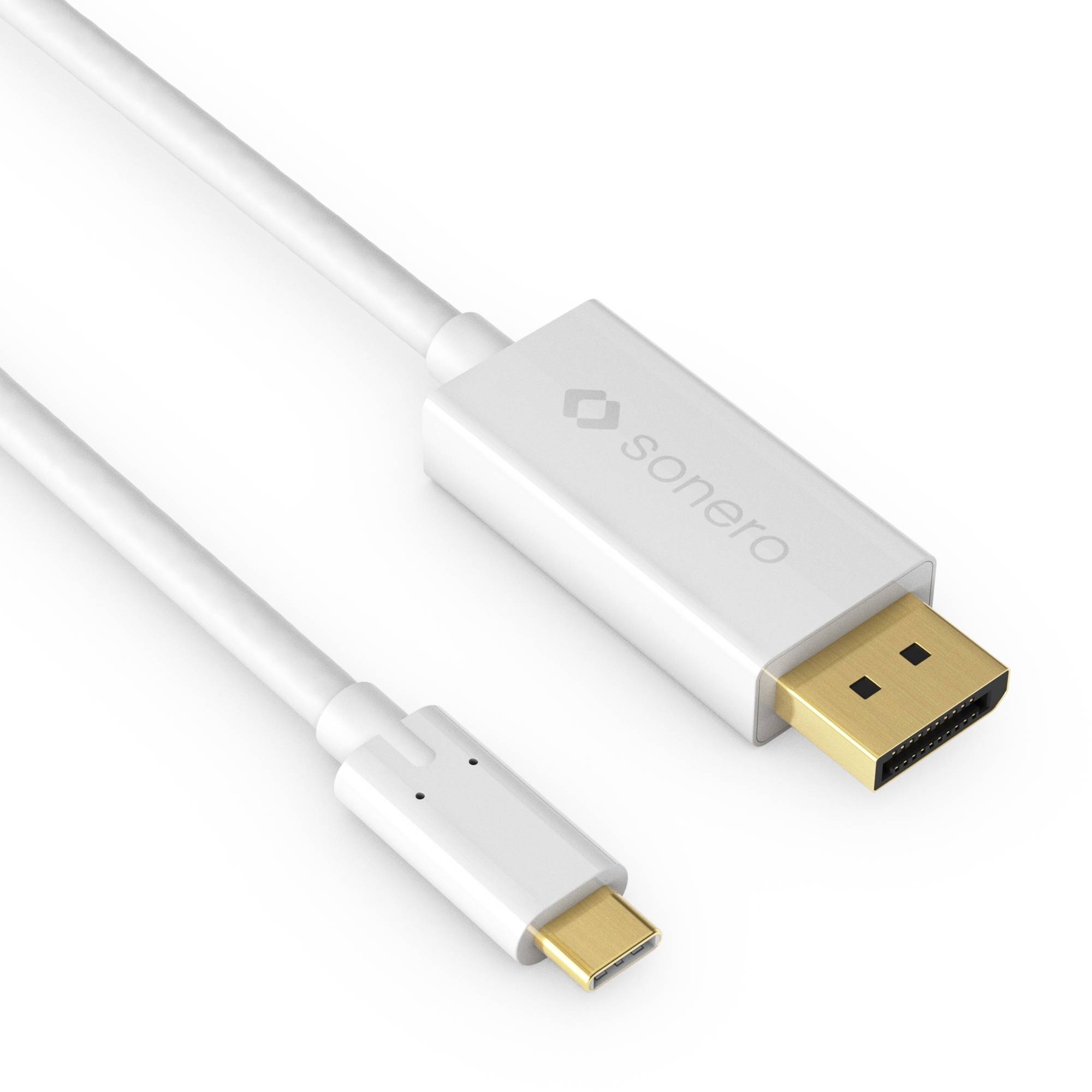 sonero USB-C auf DP Kabel - 2,00m - weiß-1