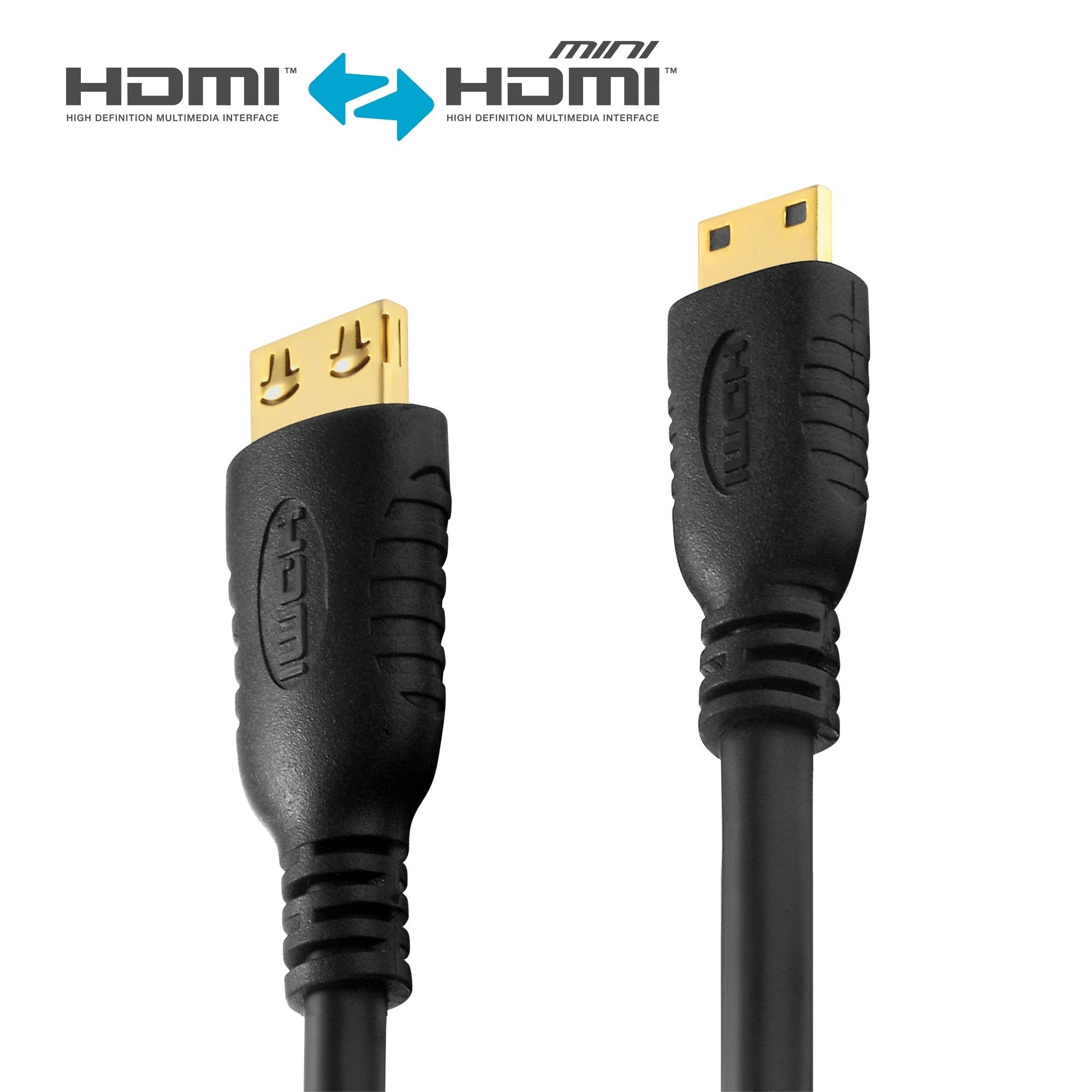 Zertifiziertes 4K Premium High-Speed Mini-HDMI-/HDMI-Kabel |​​ schwarz, 3.00m​​​​​-0