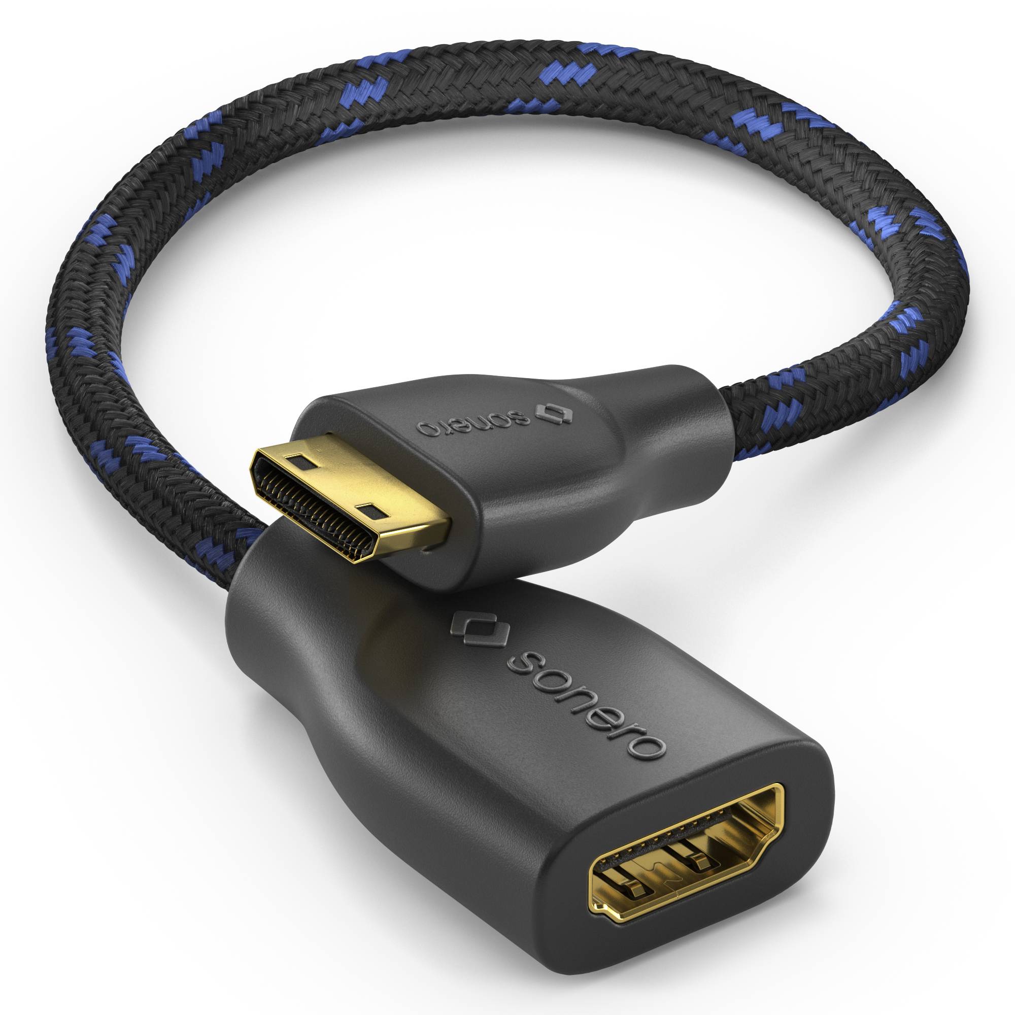 4K Premium High-Speed Mini HDMI / HDMI Portsaver Adapter - 0,15 m-0