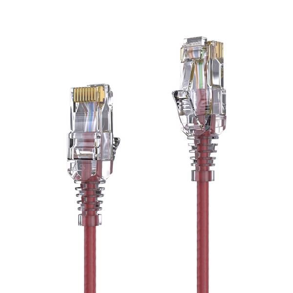Premium Slim Cat.6 Patchkabel, RJ45, UTP, LSZH - 0.25m, rot
