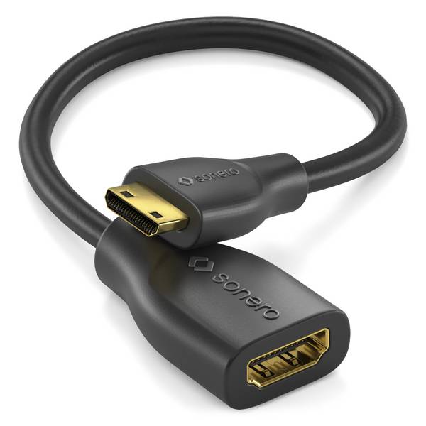 4K Premium Hochgeschwindigkeits-Mini-HDMI / HDMI Portsaver Adapter - 0.15m