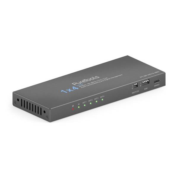 1x4 HDMI 2.1 Splitter - 48Gbps mit Scaler und Audio De-Embedding