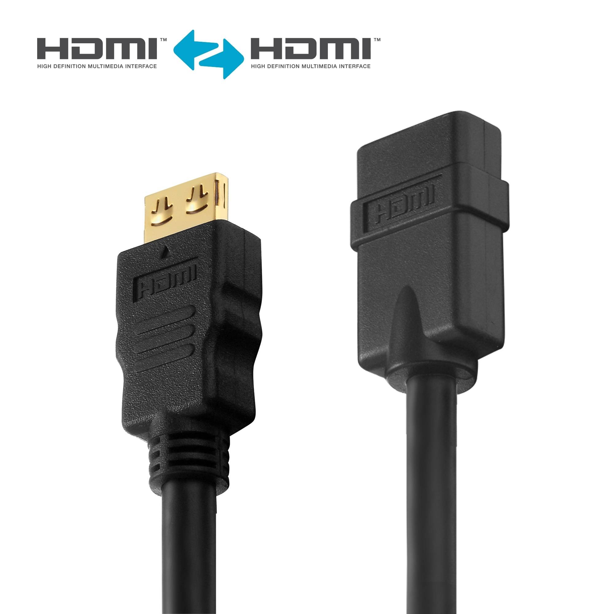 Zertifiziertes 4K Premium High-Speed HDMI-Verlängerungskabel | schwarz, 0.50m-0