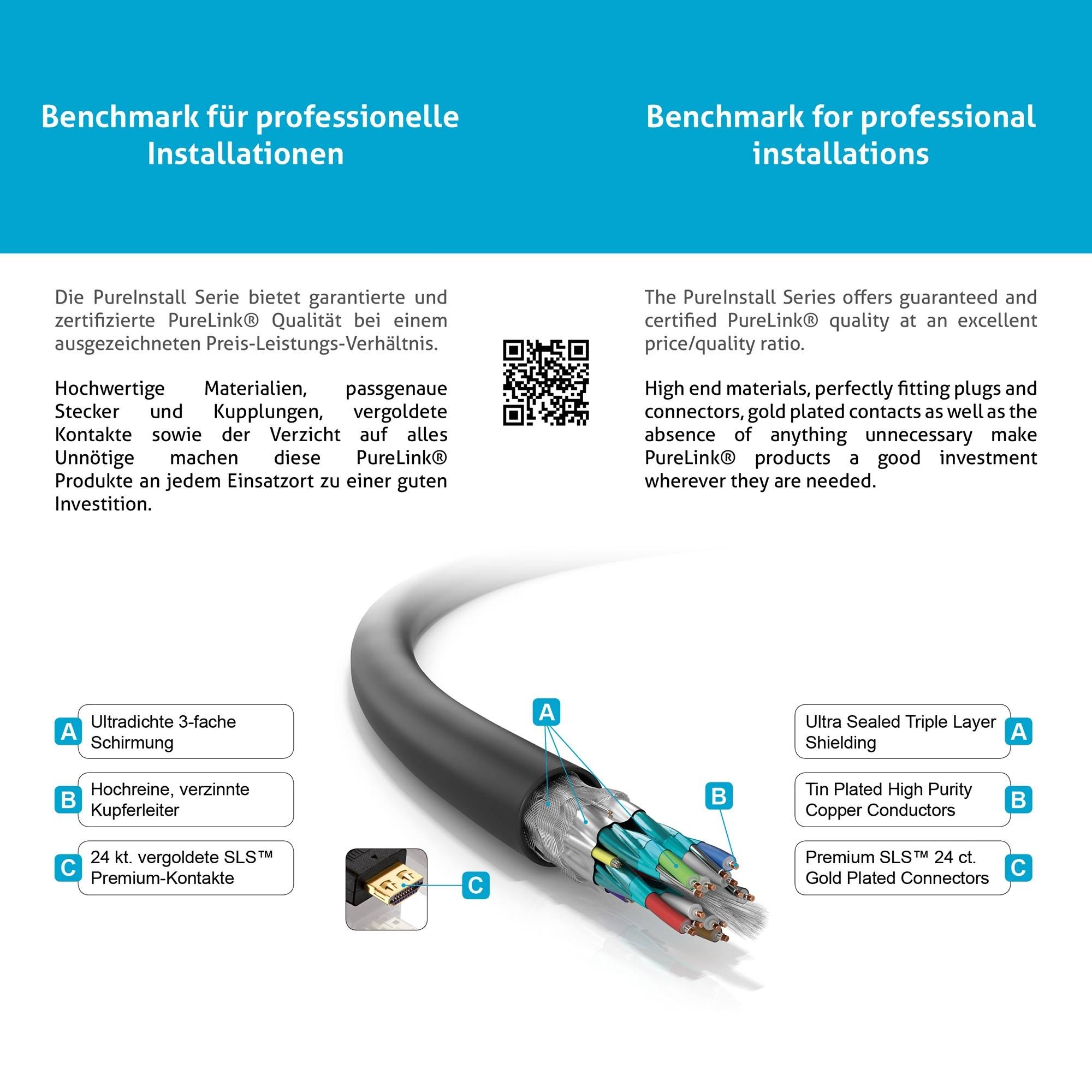 Zertifiziertes 4K Premium High-Speed HDMI-Verlängerungskabel | schwarz, 0.50m-3