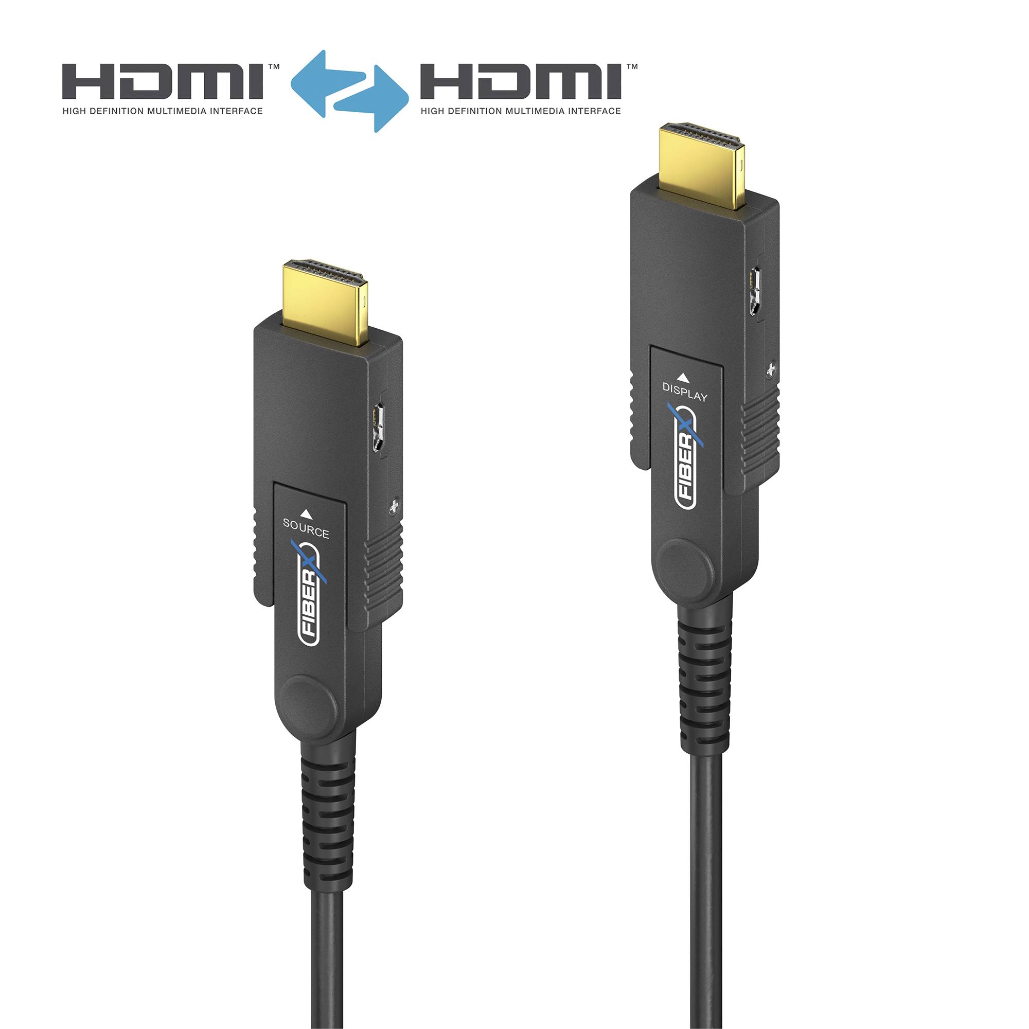 4K Premium High-Speed HDMI / Micro HDMI AOC Glasfaserkabel | schwarz, 15.00m​​​​​​​-0
