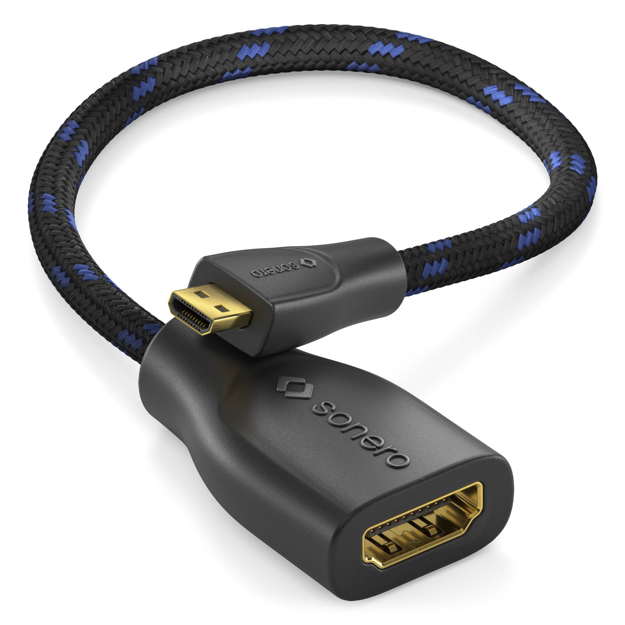 4K Premium Hochgeschwindigkeits-Micro-HDMI / HDMI Portsaver Adapter - 0.15m-0