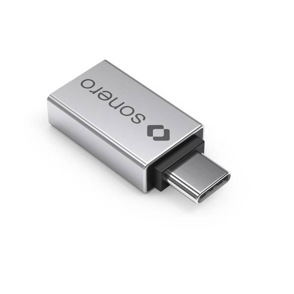 USB-C-Stecker auf USB-A-Buchse, mit OTG-Funktion - alu/silber
