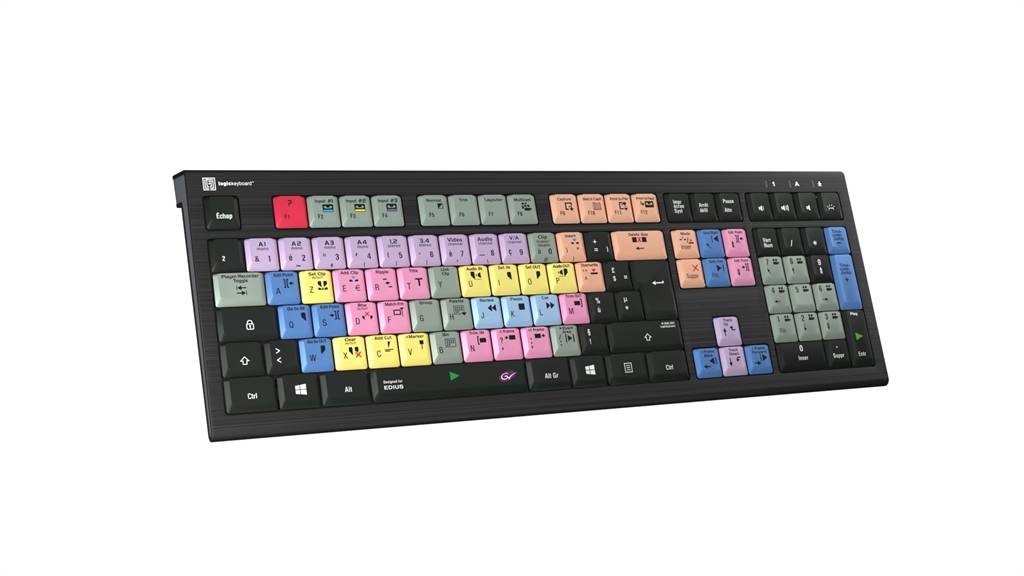 Logickeyboard LKB-EDIUS-A2PC-FR, Volle Größe (100%), Kabelgebunden, USB, Scherenschalter, AZERTY, Schwarz-1