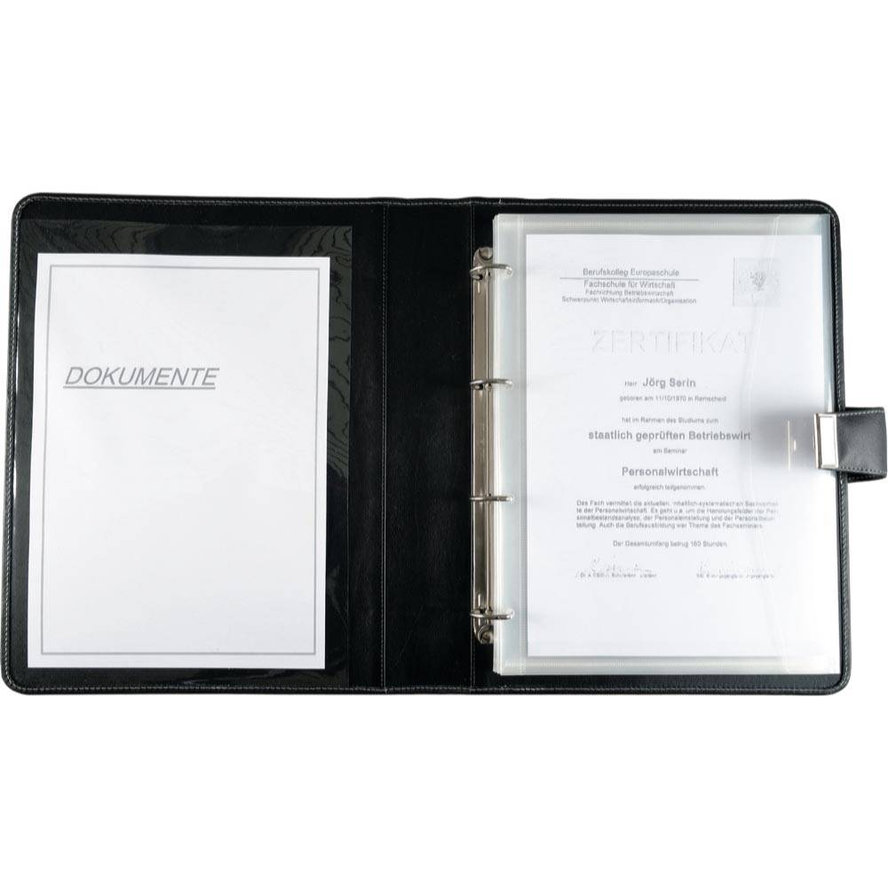 Jüscha 31514, Kunstleder, Schwarz, A4, Papier, Druckknopf, 360 mm-1