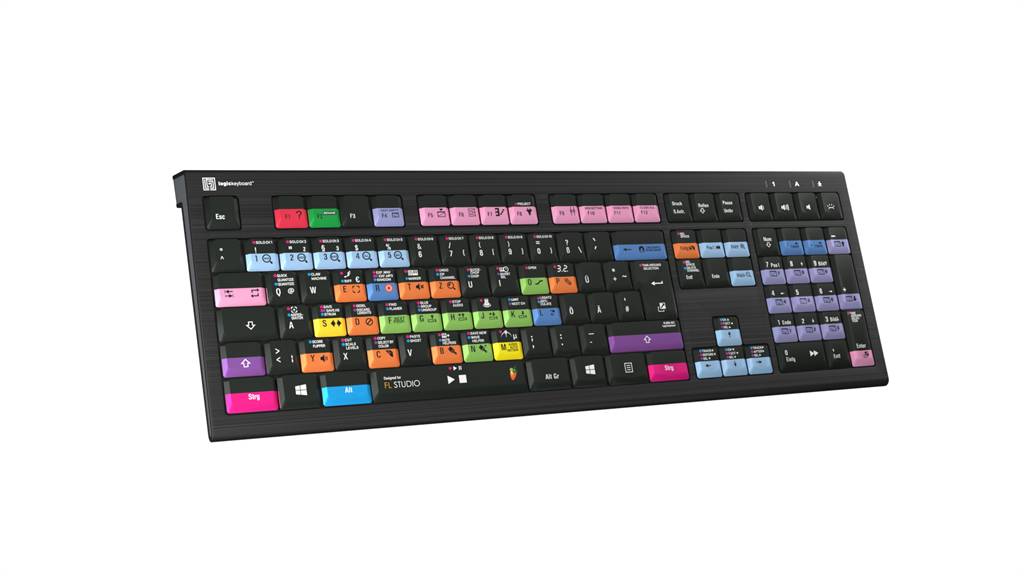 Logickeyboard LKB-FLS-A2PC-DE, Volle Größe (100%), USB, Scherenschlüsselschalter, QWERTZ, Schwarz-1
