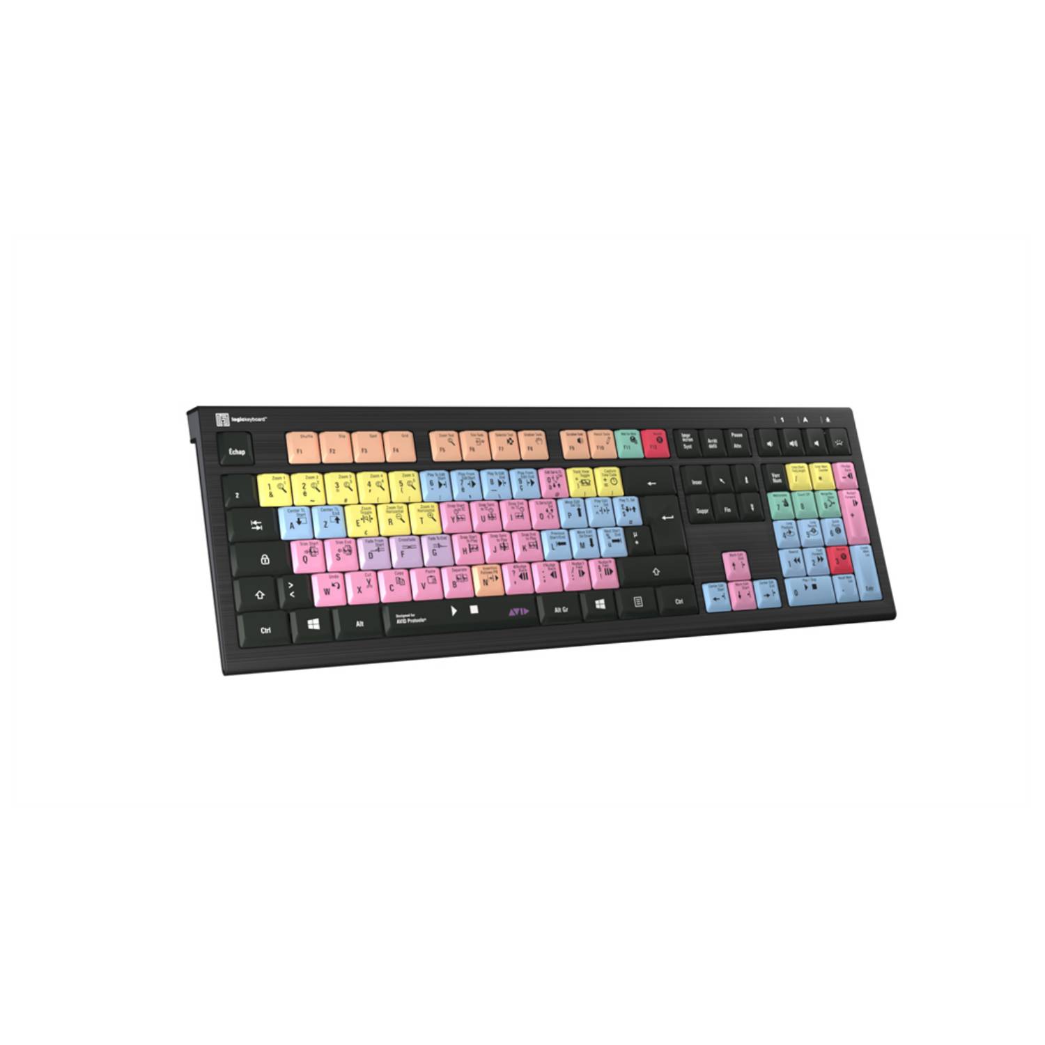 Logickeyboard ASTRA 2, Volle Größe (100%), Kabelgebunden, USB, Scherenschalter, AZERTY, Schwarz-0