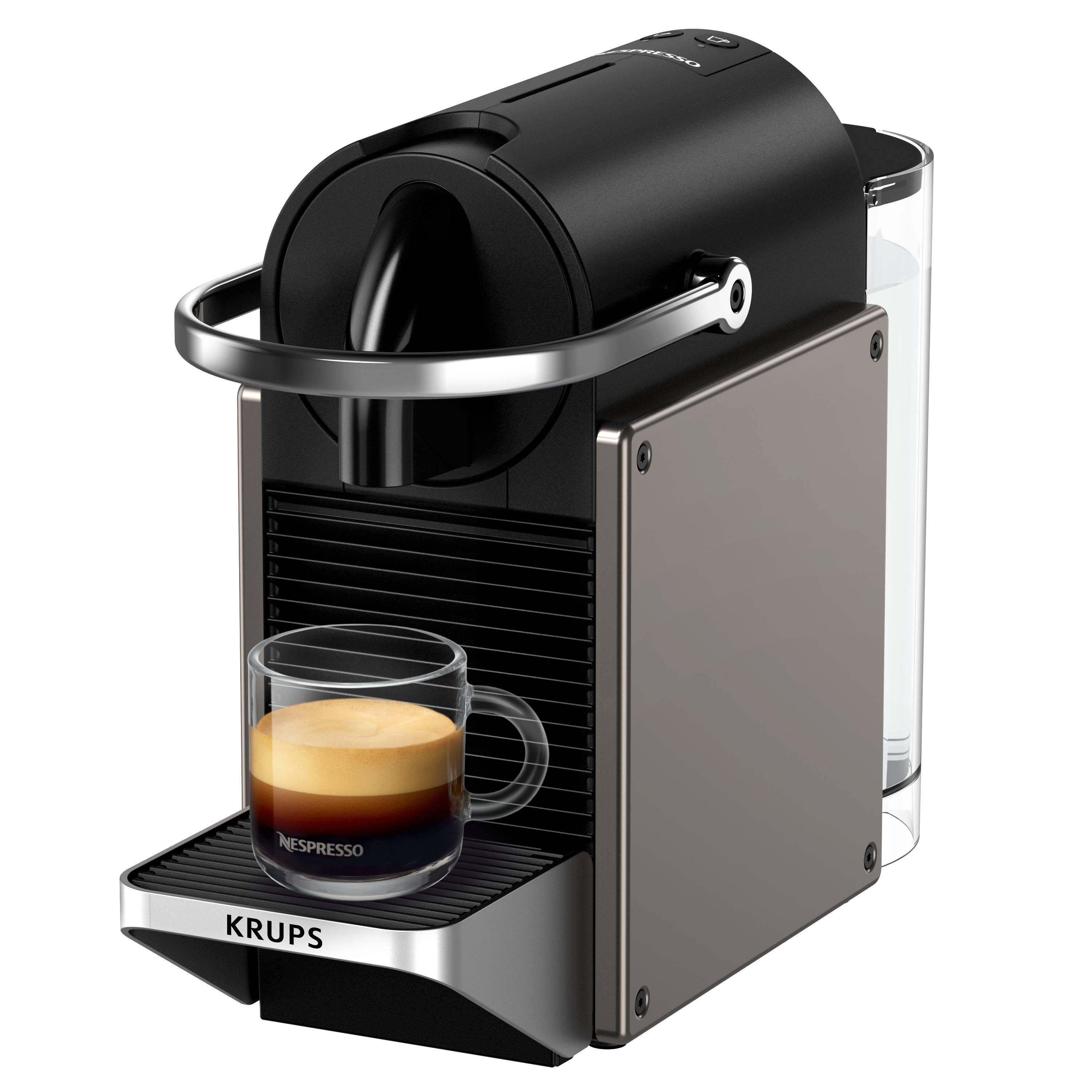 Krups Pixie XN306T10, Pad-Kaffeemaschine, 0,7 l, Kaffeekapsel, 1260 W, Schwarz, Titan-1