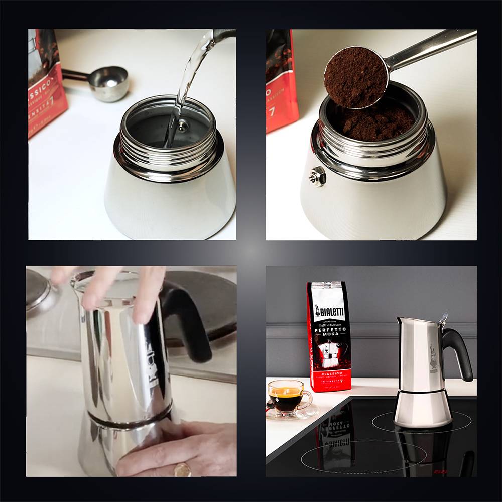 Bialetti Venus box, Mokka-Kanne, 0,1 l, Silber, Edelstahl, 2 Tassen, Polypropylen (PP)-3
